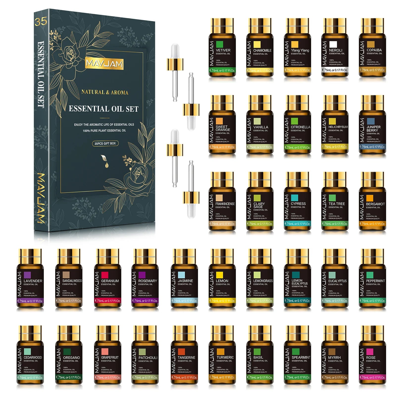 MAYJAM 35PCS Essential Oils Set – For Diffuser, Humidifier & DIY